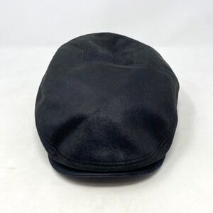 Henschel Flat Cap Mens XL Black Faux Suede Heritage Driver Academia Oxford Ivy